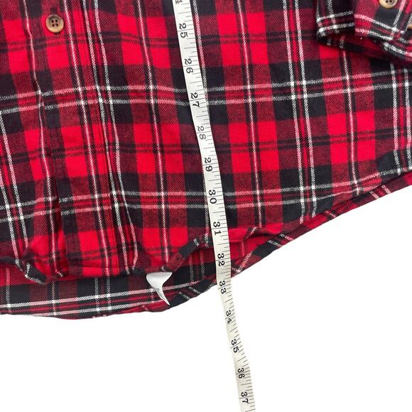 NWT Eddie Bauer Red Plaid Flannel Shirt Men’s Large Heavyweight Outdoor Cotton - Picture 5 of 7